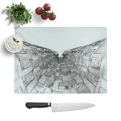 Tempered Glass Sketching the Architecture Vol.61 Chopping Board