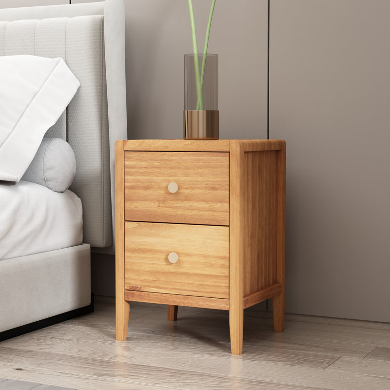 Amellia 39 cm W Bedside Table, Waxed