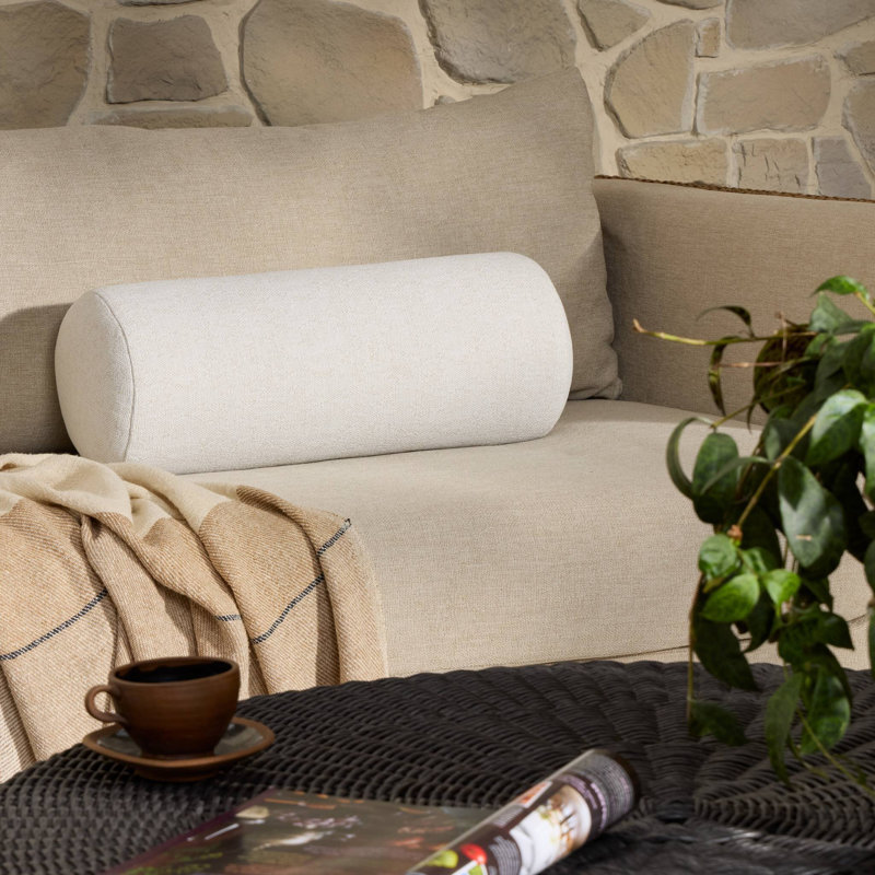 Townes Outdoor Bolster Pillow-Alessi Linen-20"x8", Alessi Linen