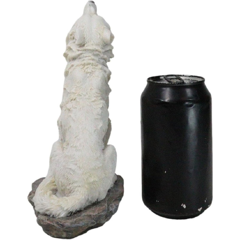 Figurine de toundra hivernale loup blanc albinos