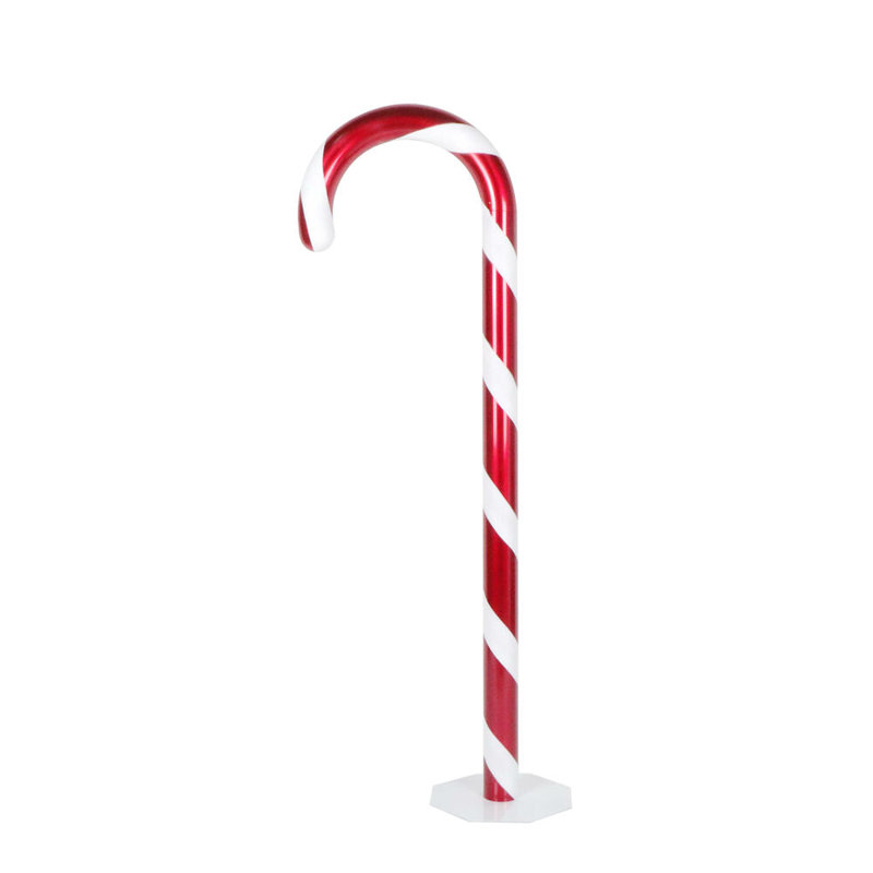 Canne à sucre debout rouge-blanche Canora., H 60 po x l 2,95 po x P 18,1 po