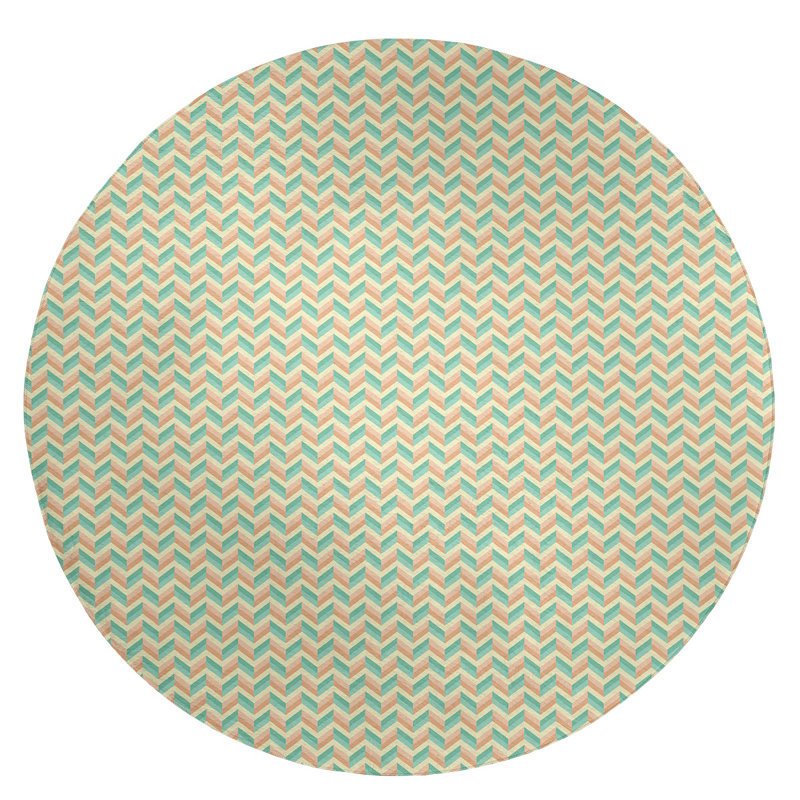 Chenille Chevron Indoor Rug, Round 5'