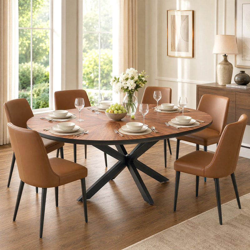 Cette table de salle à manger moderne combine un plateau de table en panneau de fibres à densité moyenne durable avec une structure en métal robuste, offrant un équilibre entre stabilité, style et prix abordable.
