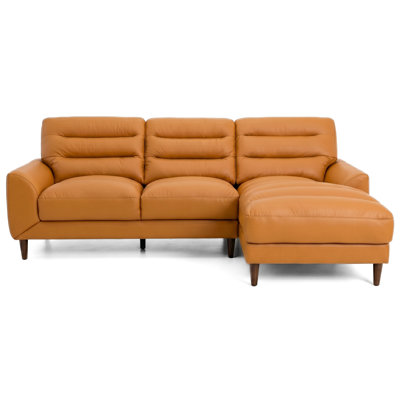 Canapé modulaire en cuir véritable Isbell