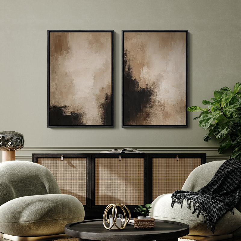 Art mural encadré, rétro, antique, classique pour chambre à coucher - 16 po x 24 po x 2 panneaux, H 24 po x l 16 po, Noir