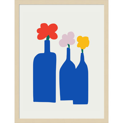 Blue Bottle Vase Print by Little Dean