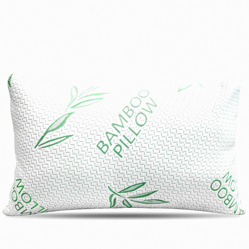 Rayon From BambooCool Memory Foam Pillow - Queen Size Shredded Foam Bed Pillow Set for Back, Stomach, Side Sleepers - Adjustable Firmness with Removable Cover