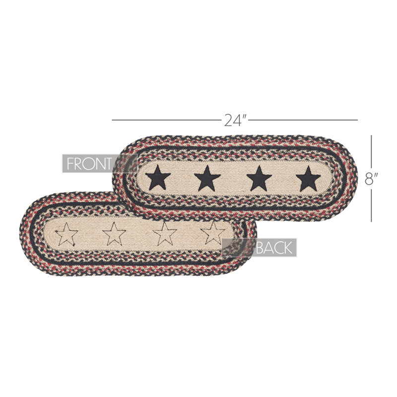 Aizik Geometric Round Table Runner, 8" x 24"
