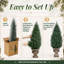 Ensemble de 2 sapins de 90 cm (3 pi) en PE vert foncé, à branches denses (360 branches), pot en bronze antique