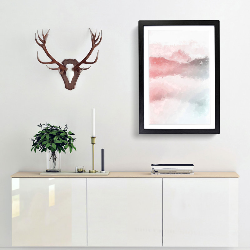 Misty Mountain - Picture Frame Graphic Art Print, 65cm H x 48cm W x 2cm D, Black Framed