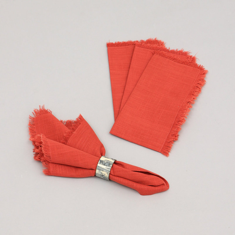 Cotton Napkins Set of 4-20x20 Inch, Classic Dinner Napkins, Rust
