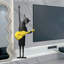 Jaune, noir, forme libre, verre, acier, objet décoratif-131456419