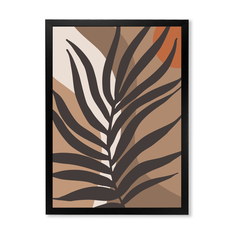 «Tropical Leaf Silhouettes and Shapes II», impression sur toile, Toile avec cadre noir, H 32 po x l 16 po x P 1,5 po