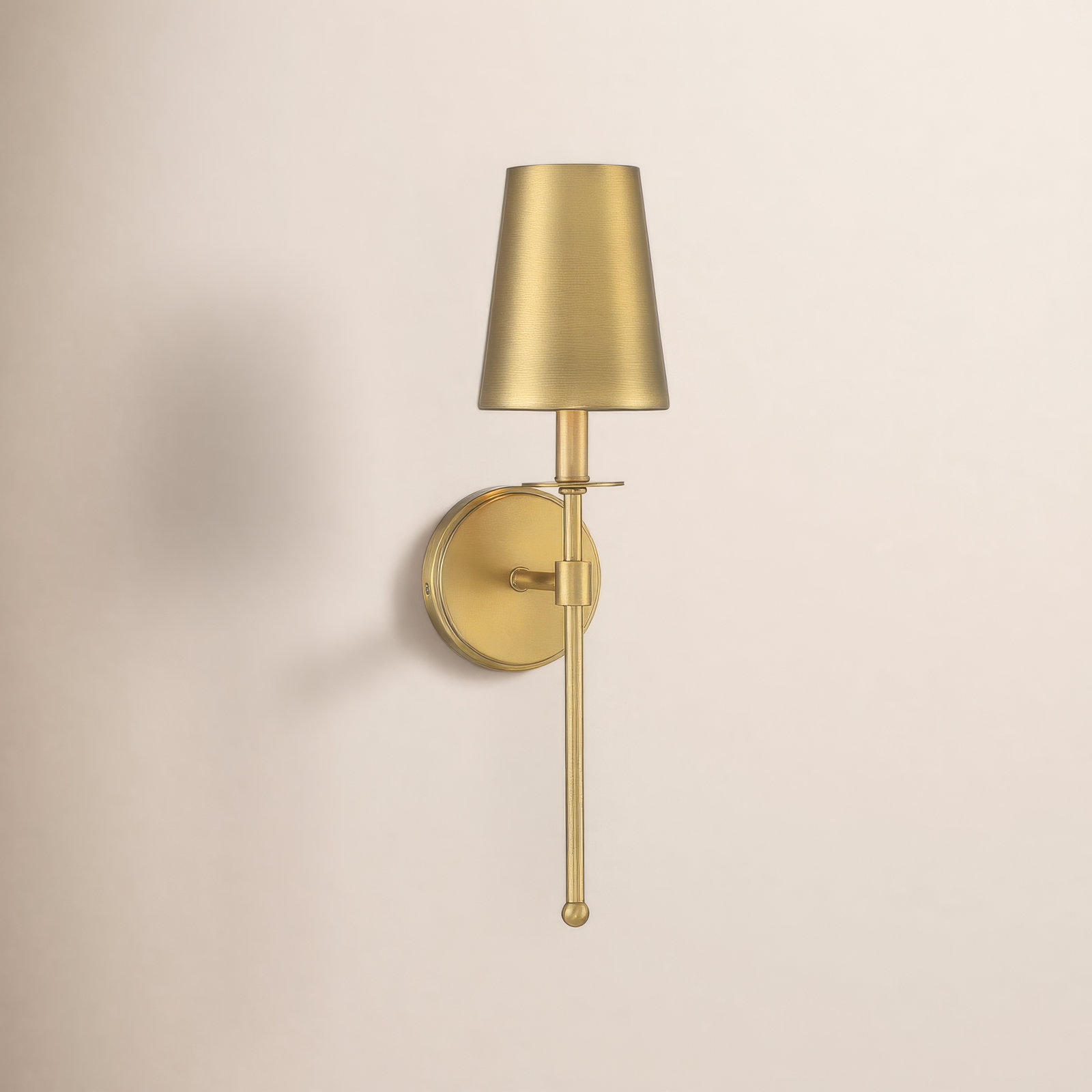 Reyka Single Light Dimmable Sconce, Brass, Brass