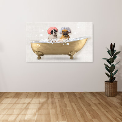 "Bath Dogs IV" par Conrad Knutsen, reproduction sur toile