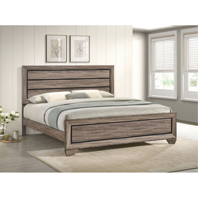 Très grand lit à panneau taupe délavé avec lattes, finition douce pour le style de la chambre à coucher, tête de lit structurée et charme rustique moderne, structure à lattes avec une bonne ventilation, chambre à coucher de ton, élégance