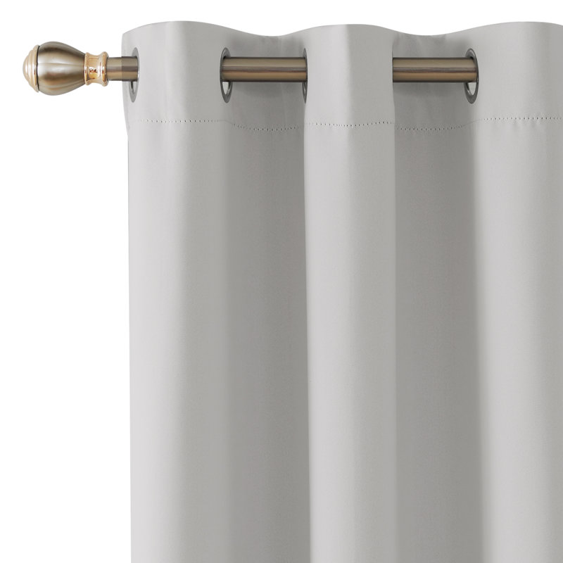 Rideau occultant en polyester Haileigh, L 42 po x L 95 po, Blanc grisâtre