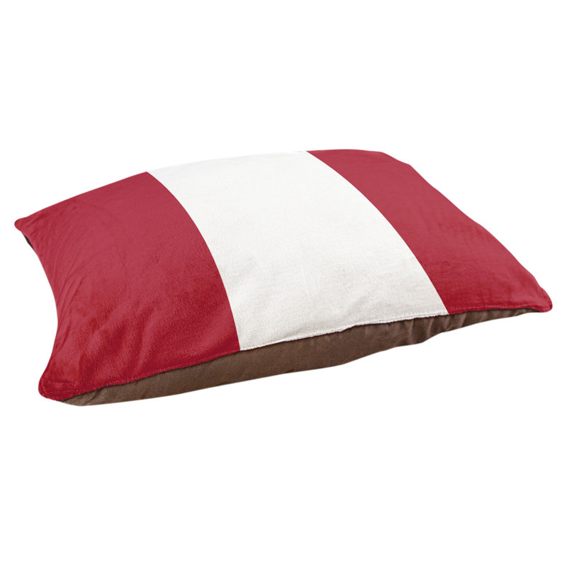 Coussin pour chien Denver, Petit (l 28 po x P 18 po x H 6 po), Rouge / blanc