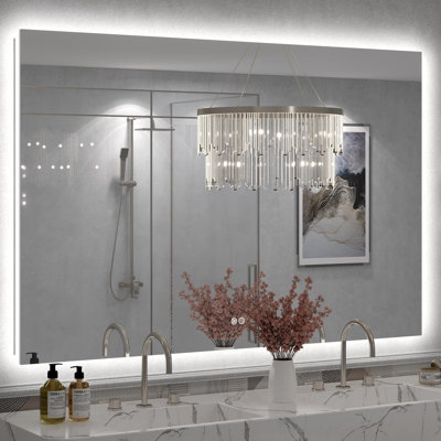 Miroir de salle de bain mural en verre trempé Molly