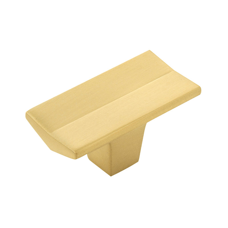 Avenue 2" Length Rectangle Knob, Brushed Golden Brass