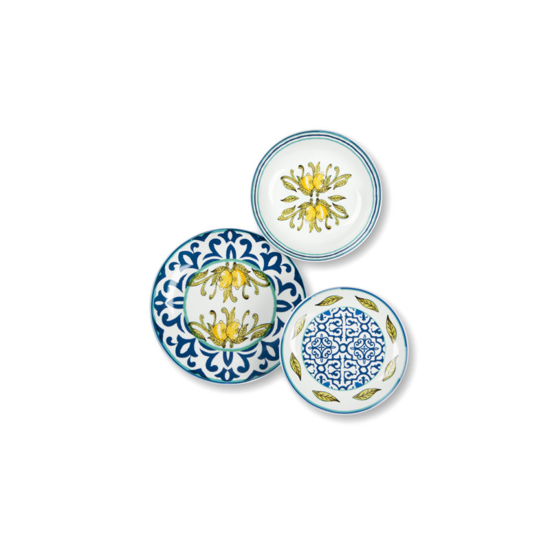 Amalfi Piece Porcelain China Dinnerware Set - Service for 6