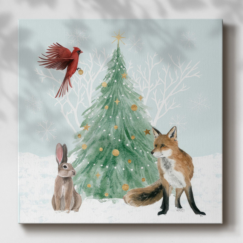 Noël dans la forêt I, H 24 po x l 24 po x P 1,5 po