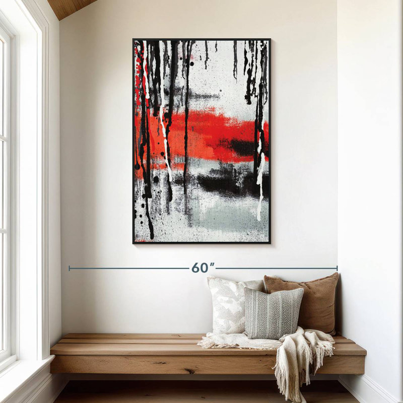 Warrick Paint Drip, 31" X 46", Floating Frame Black