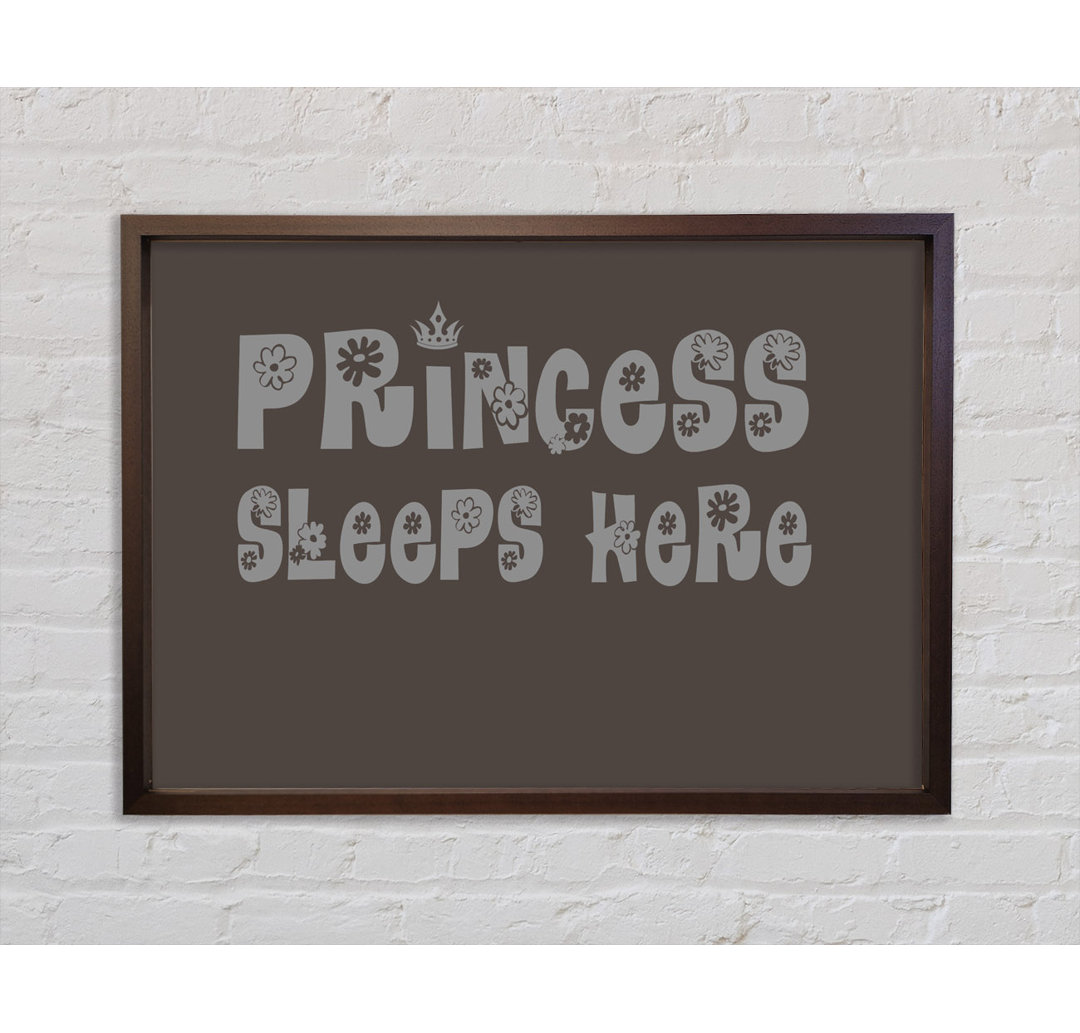 Princesss Sleeps Here Chocolate - Einzelner Bilderrahmen Typografie auf Leinwand