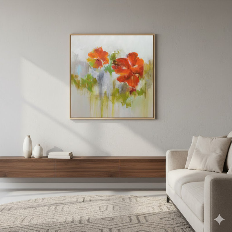 Floral Oil Painting Print on Canvas