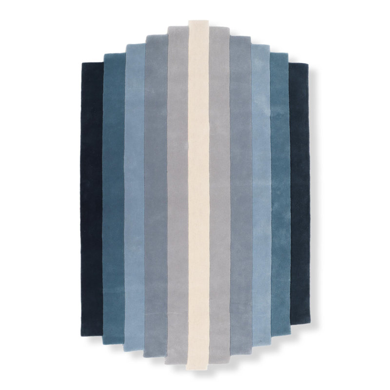Atlantis Hand Tufted Wool Ombre Area Rug in Navy/Blue/Ivory, Novelty 8' x 10'