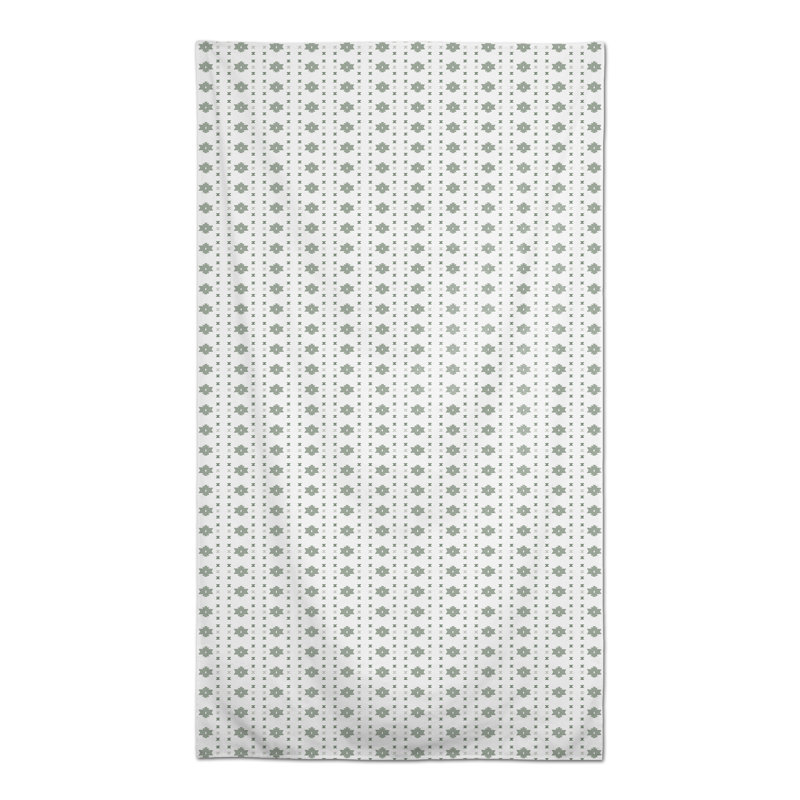Rectangular Geometric Polyester Tablecloth, Green