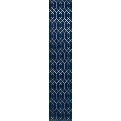 Glam Navy Blue Silver Area Rug