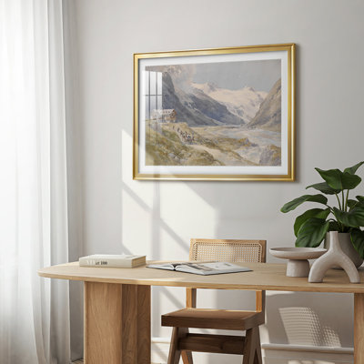 Alpine Valley with Hotel-Edward Theodore Compton-Framed Print with Mat and glass-c. late 19th / early 20th Century