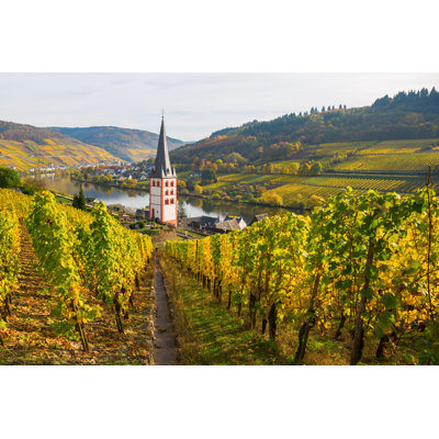 Vineyards And Church, Germany - Wrapped Canvas Print