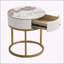 19.68 Inch Nightstand with Drawer, Round End Table with Storage for Living Room and Bedroom