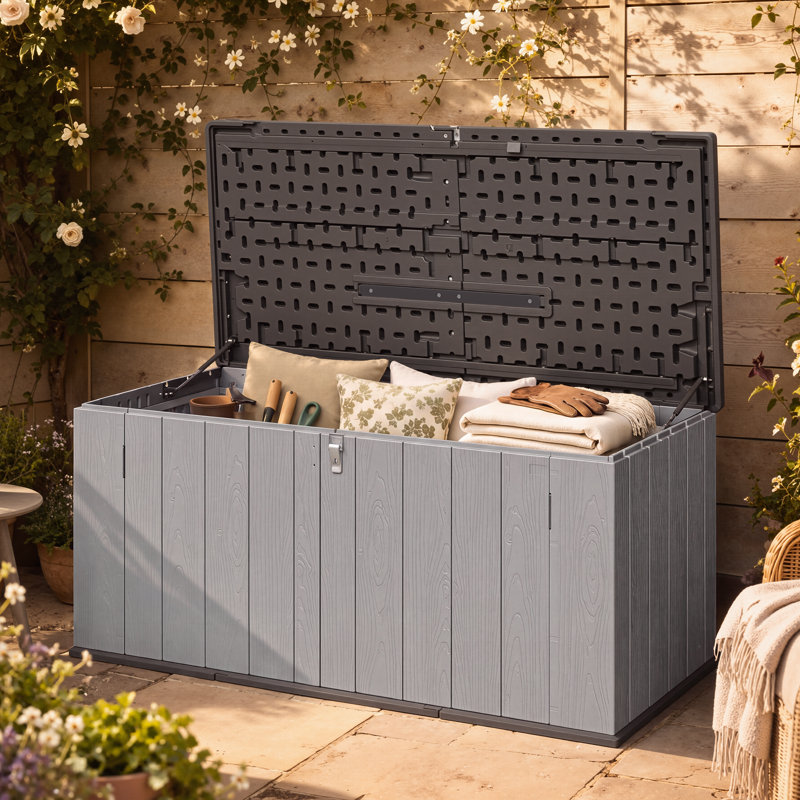 JolyDale 142cm W Plastic Deck Box, Grey