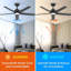 Ventilateur de plafond de 52 pouces avec éclairage à DEL intégré, grand moteur à courant continu réversible à circulation d'air avec télécommande manuelle, ventilateur de plafond pour la chambre à coucher du salon