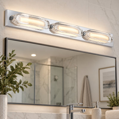 44 "lumière de meuble-lavabo moderne en cristal à bulles, applique murale luxueuse pour miroir