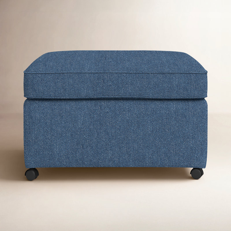 Rika Upholstered Ottoman, Classic Indigo Denim