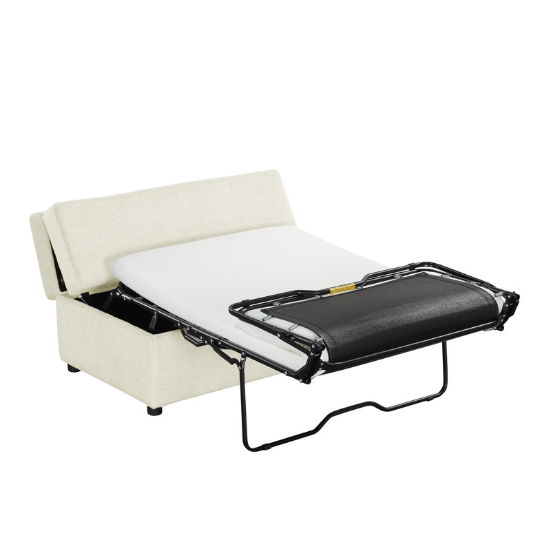 Lit-repose-pieds avec matelas et accoudoirs rembourrés Xara Modern Chenille