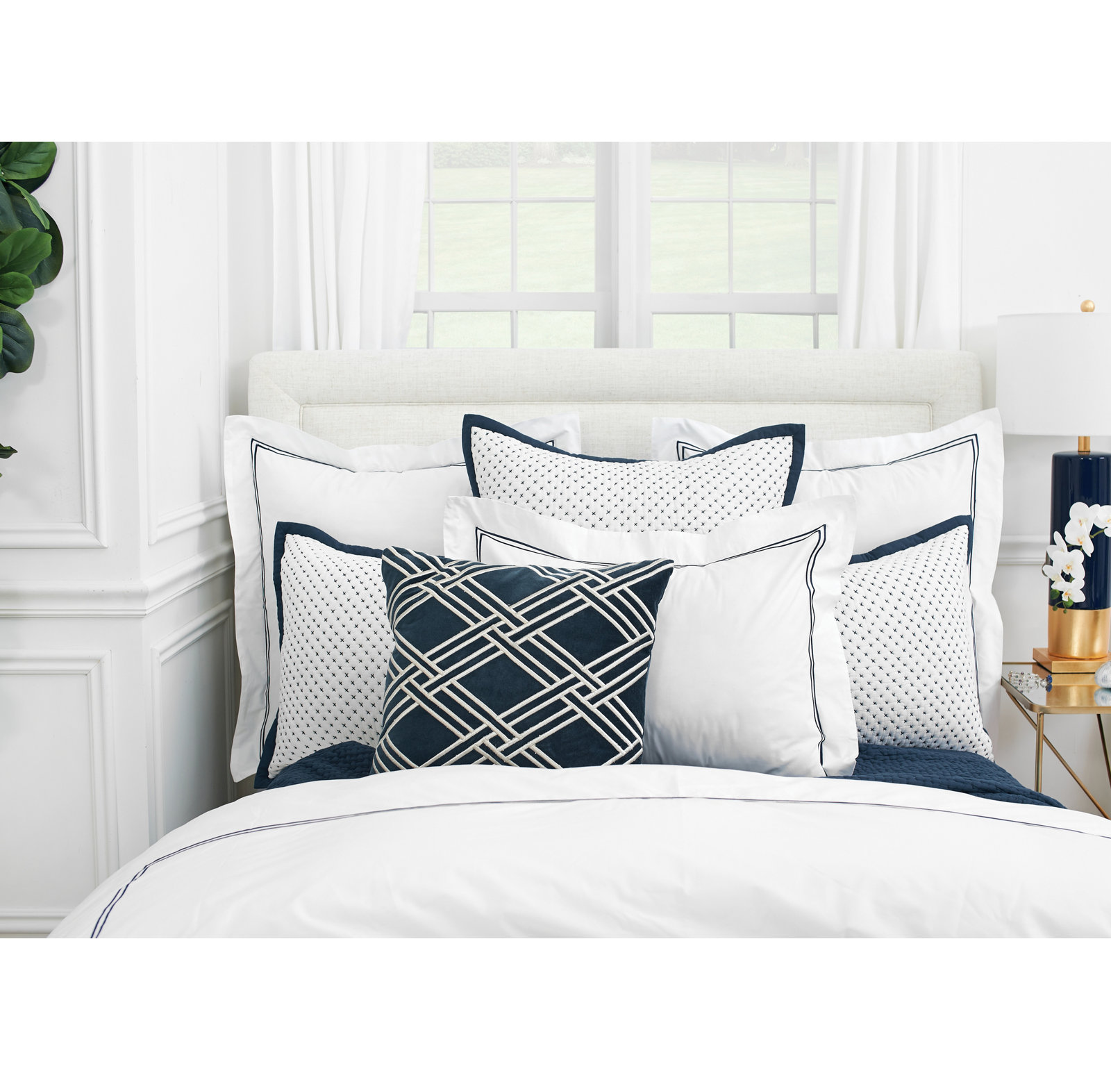 Coltrane Standard Cotton Duvet Cover, King, Ink