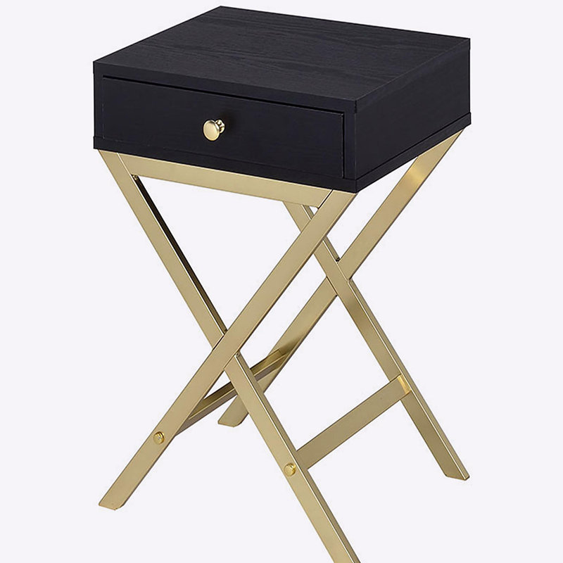 Table d'appoint, Black Top/Gold Base