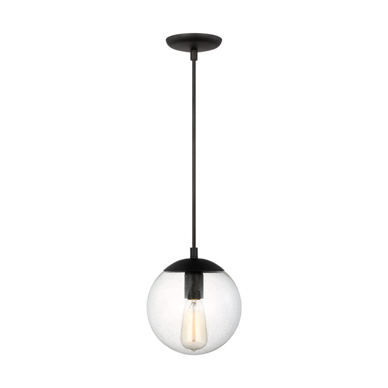 Leo - Hanging Globe 1 - Light LED Pendant, 8.5" H x 8" W x 8" D, Midnight Black