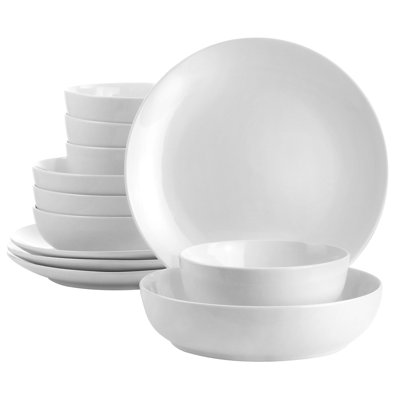Meritage Urbana 12 Piece Stoneware Dinnerware Set In White