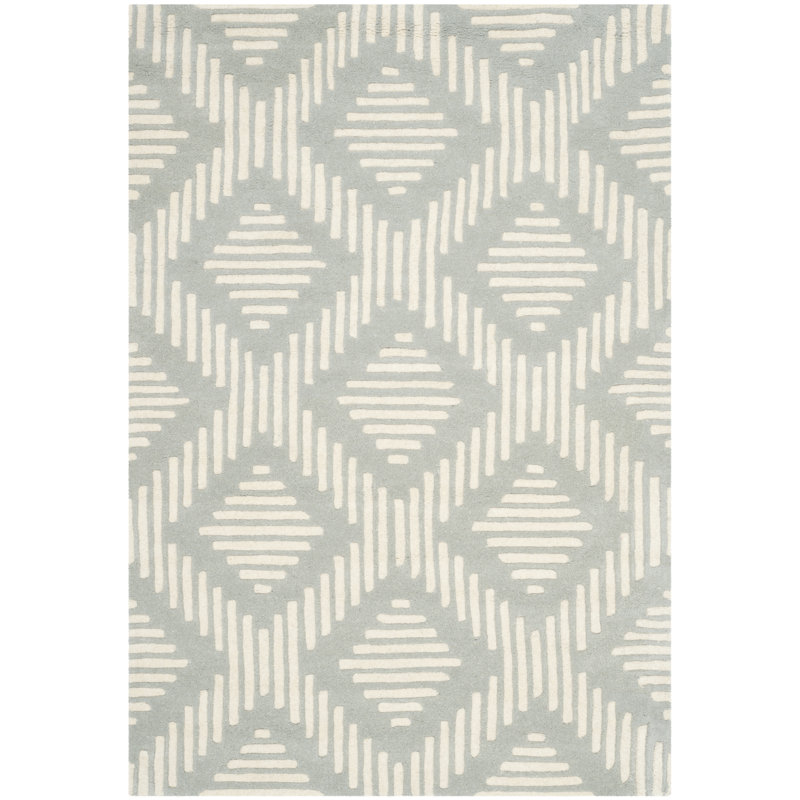 Dylan Geometric Wool Hand Woven Area Rug, Rectangle 122 x 183 cm