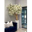 White Cherry Blossom Tree In Matte Planter-1012837688