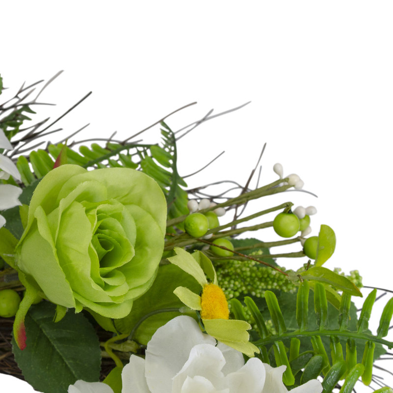 Couronne de printemps artificielle mixte 22 pouces