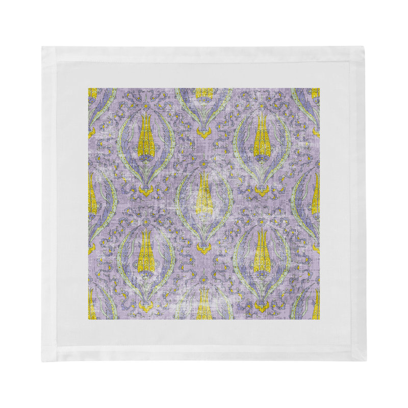 Byzantine Jewel Hemstitch 22" Linen/Cotton Napkin, Lilac