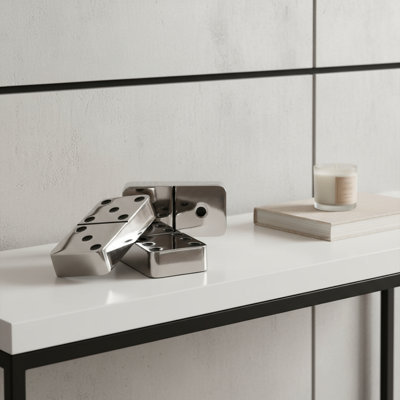 Ensemble de trois dominos décoratifs argentés et noirs