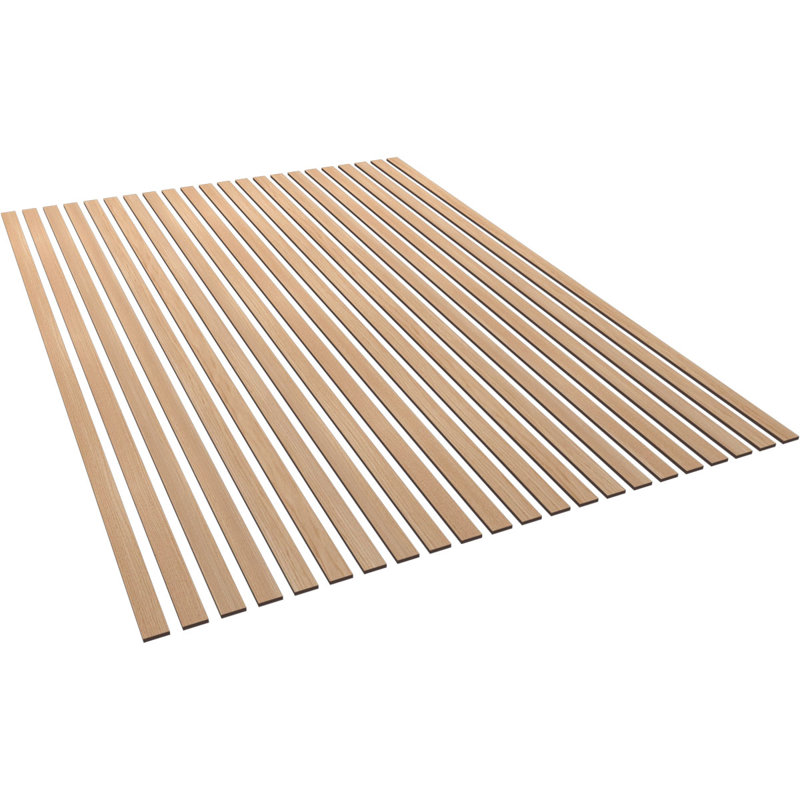 Adjustable Wood Slat Wall Panel Kit, 2"W x 94"H x 0.375"T, Hickory